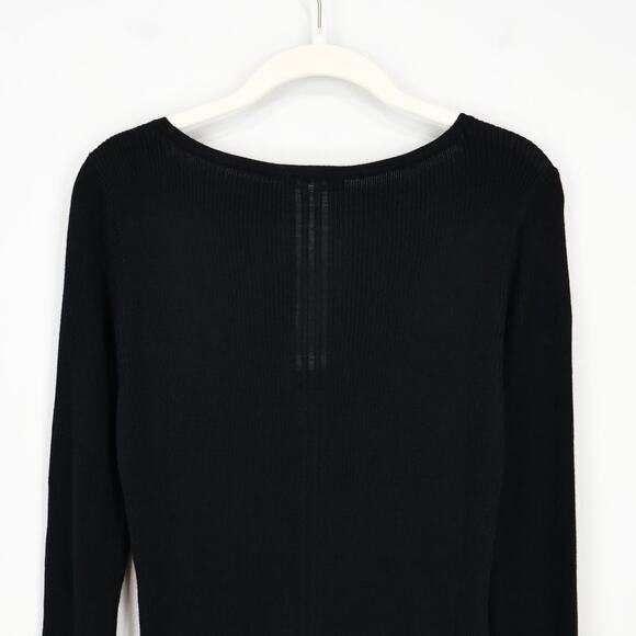 NWT Madewell Merino Wool-Silk Blend Scoopneck Sweater True Black Size Large - Picture 7 of 10